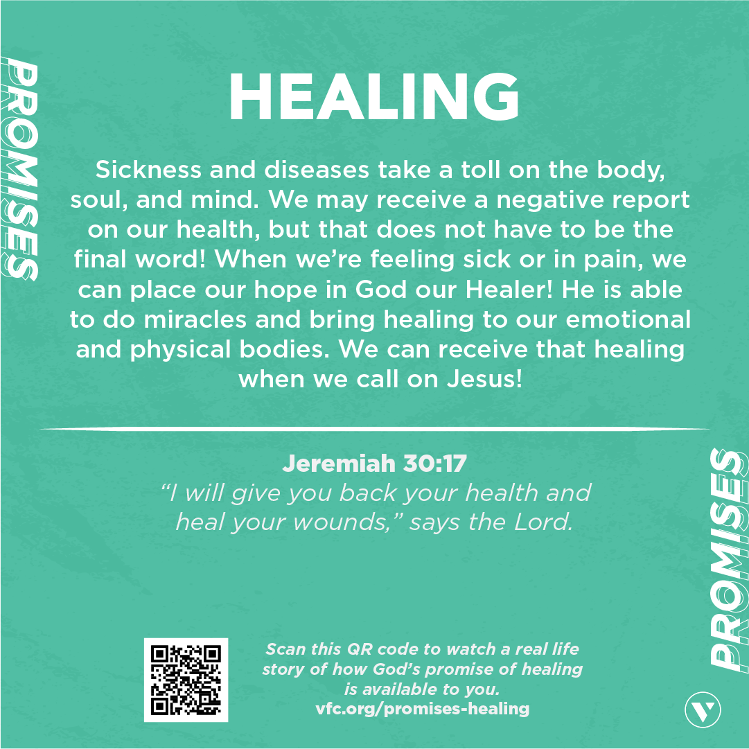 Promise Card about God's healing