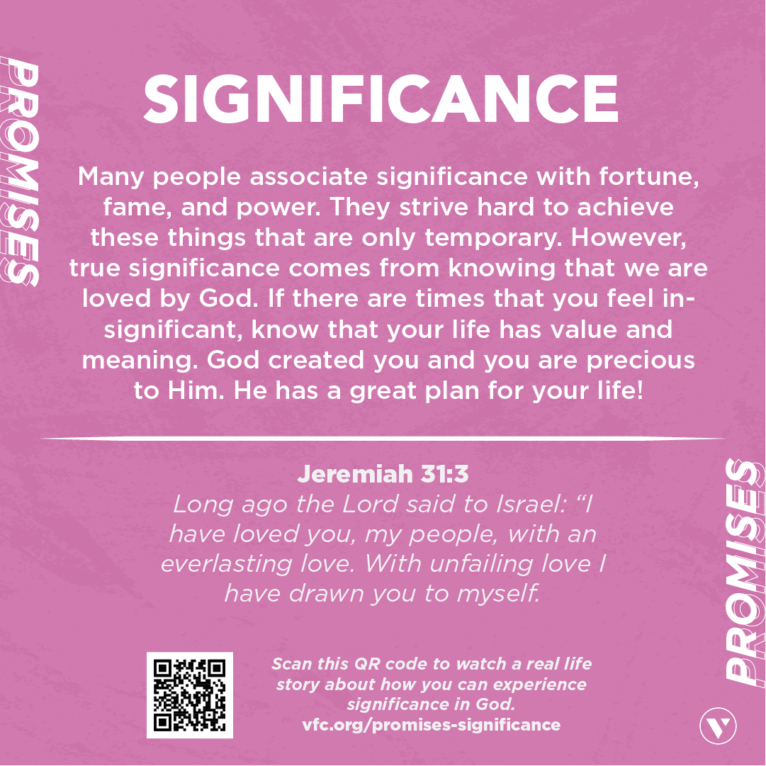 Promise Card about significance in God